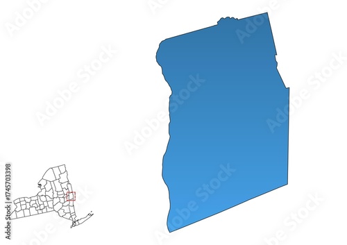 Rensselaer County map, New York State, USA