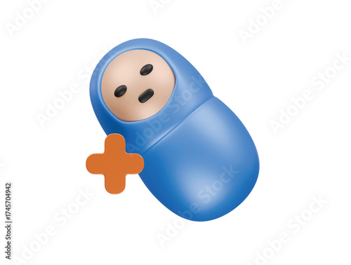 paediatric baby icon 3d illustration render