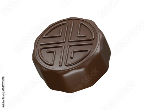 chocolate lava mooncake icon 3d illustration render