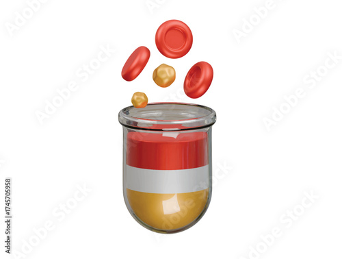 immunology test icon 3d illustration render