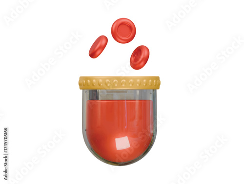 glucose test icon 3d illustration render