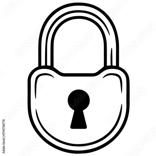Title: “Minimalist Padlock Icon – Line Style”

