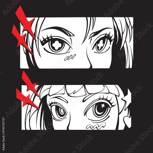 Illustration of anime face design