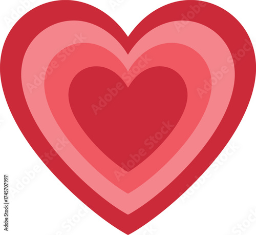 Layered red pink heart shape valentine's day love symbol vector