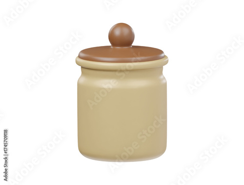 Kitchen jar icon 3d rendering illustration