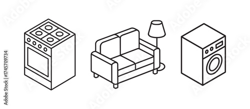 Sofa washing machine and stove