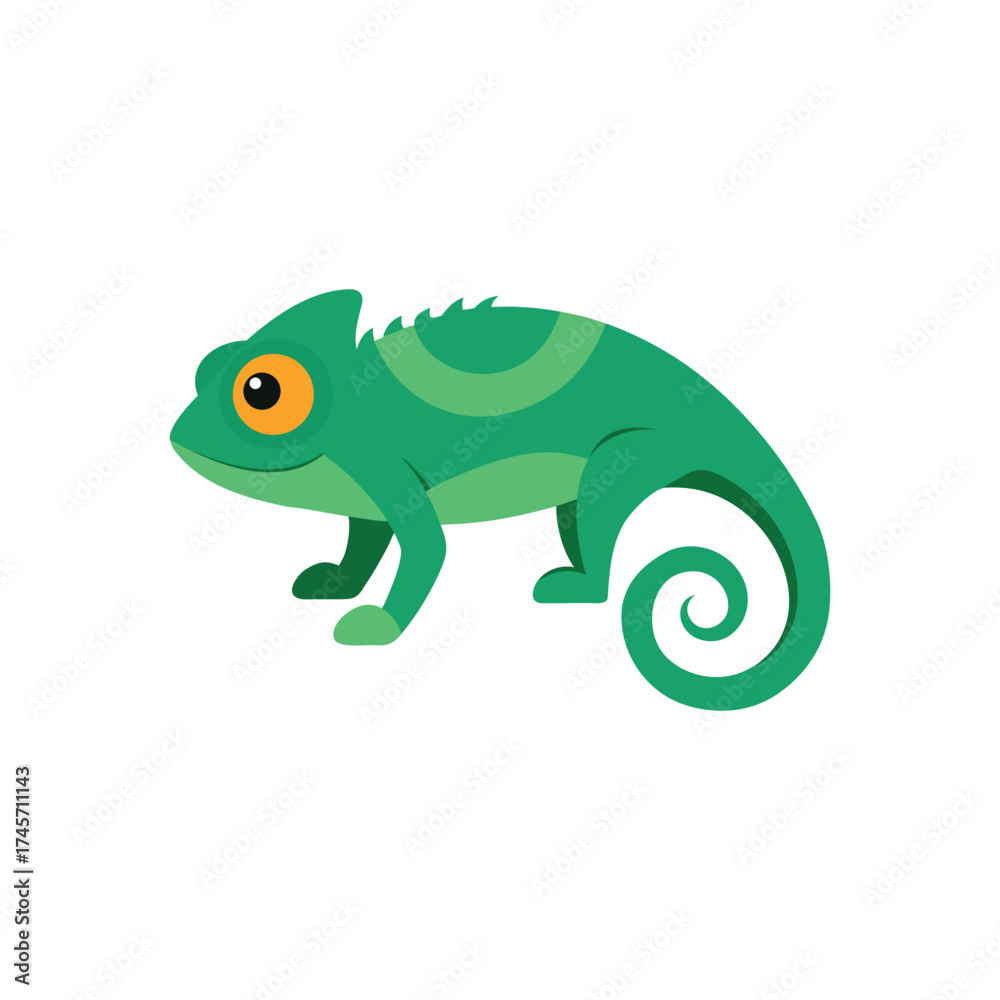 Fototapeta premium Colorful chameleon reptile artwork Vector illustration