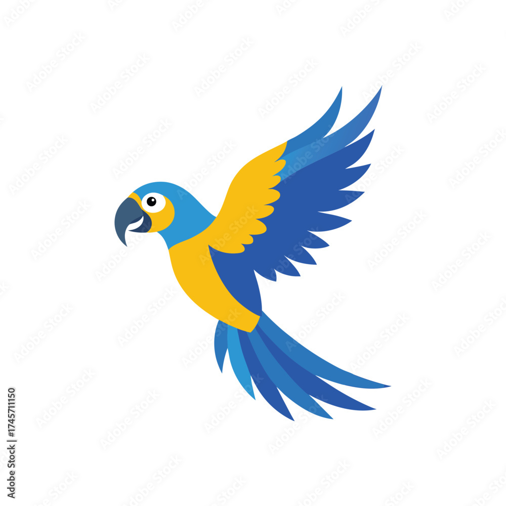 Obraz premium blue and gold macaw parrot vector illustration