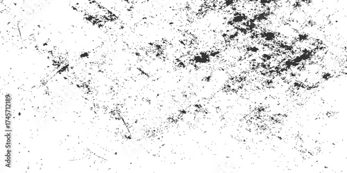 Black and white abstract grunge background texture with ink splat and dirty paint design