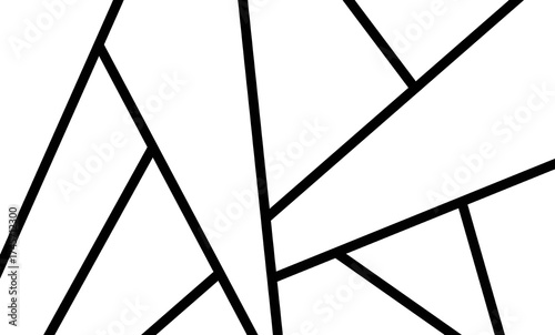 Minimalist abstract background with bold black lines forming geometric shapes on a clean white backdrop. Perfect for modern design, architecture, and artistic layouts.