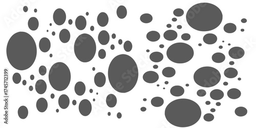 Black and white seamless pattern with abstract circles for a modern vector design illustration background