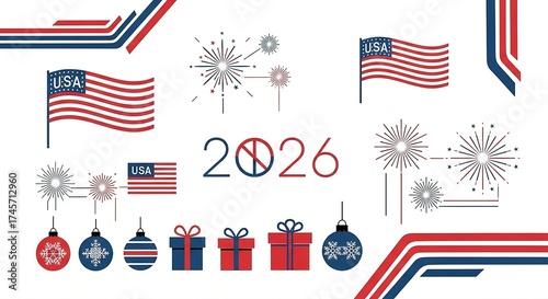 Modern Holiday & Flag Vector Set 2026