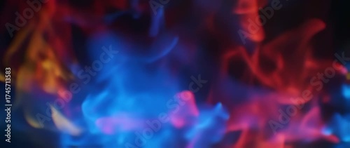 Abstract Multi-Colored Flames Dancing in the Darkness: Dynamic and vibrant fire textures