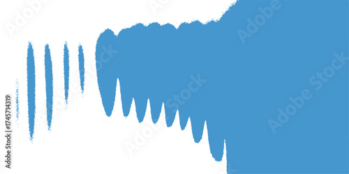 Blue liquid vector art illustration of a mountain and sky nature backdrop with a sound wave equalizer design