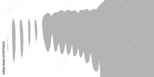 Vector mountain landscape illustration design with a grunge black ink splash and ice drop shape