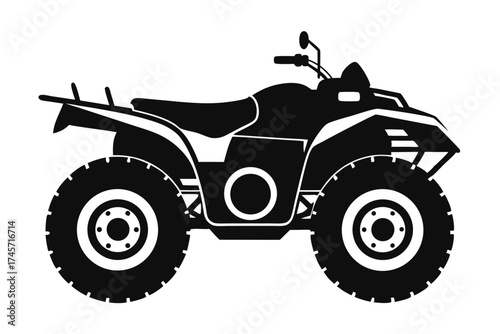 Silhouette of a FourWheeler ATV with Large Tires for OffRoad Adventure