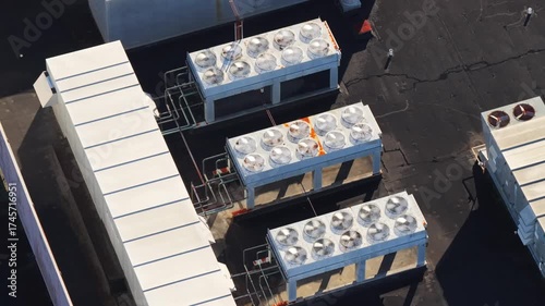 HVAC Fans on a rooftop in 4K