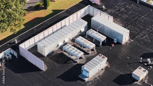 HVAC Ventilation on a rooftop in 4K