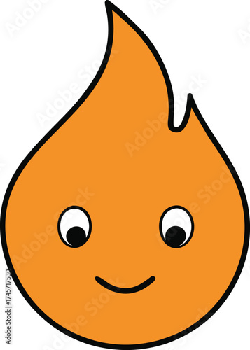  orange flame icon flickering softly on white back.eps