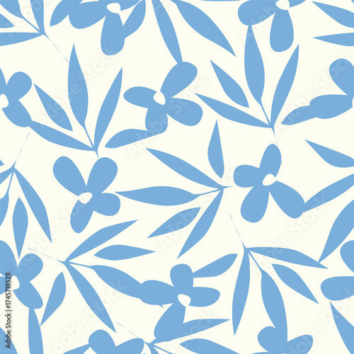 Cute hand drawn feminine seamless pattern with wildflowers
