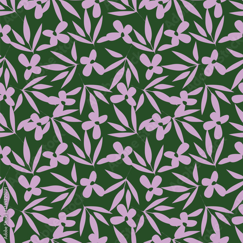 Cute hand drawn floral seamless pattern background