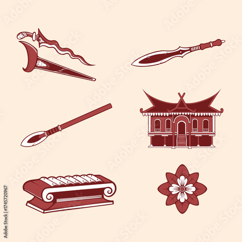 nusantara culture art vector asset