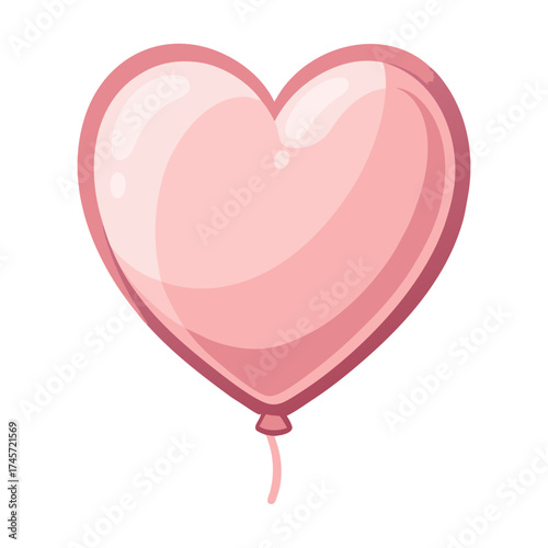 A single shiny pink heart shaped balloon floats against a black background symbolizing love and celebration