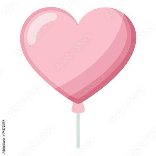 A single light pink heart shaped balloon floats against a black background symbolizing love and celebration