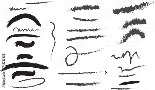 Black Brush Stroke Texture Pack for Digital Art & Design