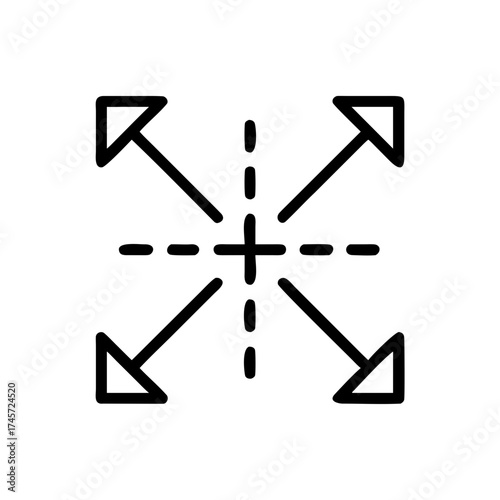 Linear icon for scaling, expanding, and maximizing a user interface element