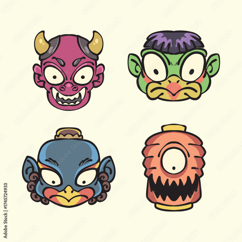 Fototapeta premium Cute Japanese character vector illustrator
