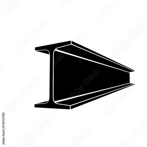Steel I Beam Structural Construction Metal Profile Engineering Vector Illustration