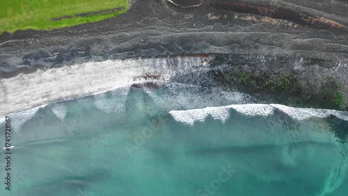 Aerial view of Talisker bay in the Isle of Skye, Scotland