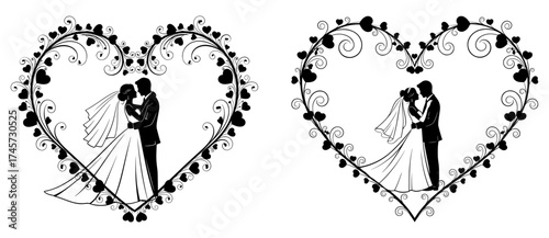 Vector art of wedding vector icon set, minimalist design, a set of wedding elements for design and decoration