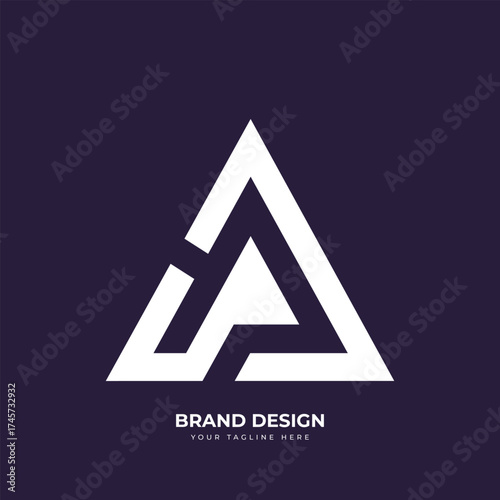 Letter AR or AP Negative Space Minimal Logo