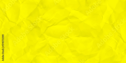 Vivid yellow color crumpled paper texture background. yellow paper background texture