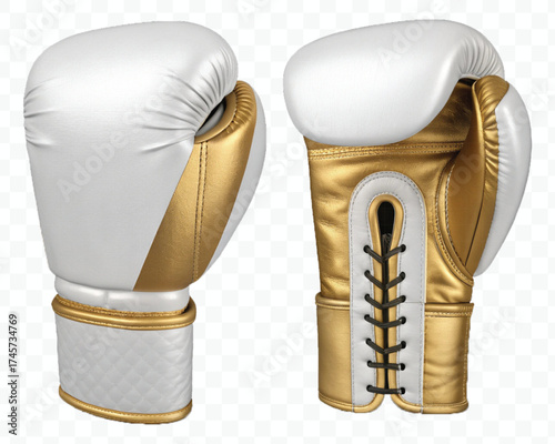 realistic 3d boxing gloves front and back with black view in different color style isolated on transparent background