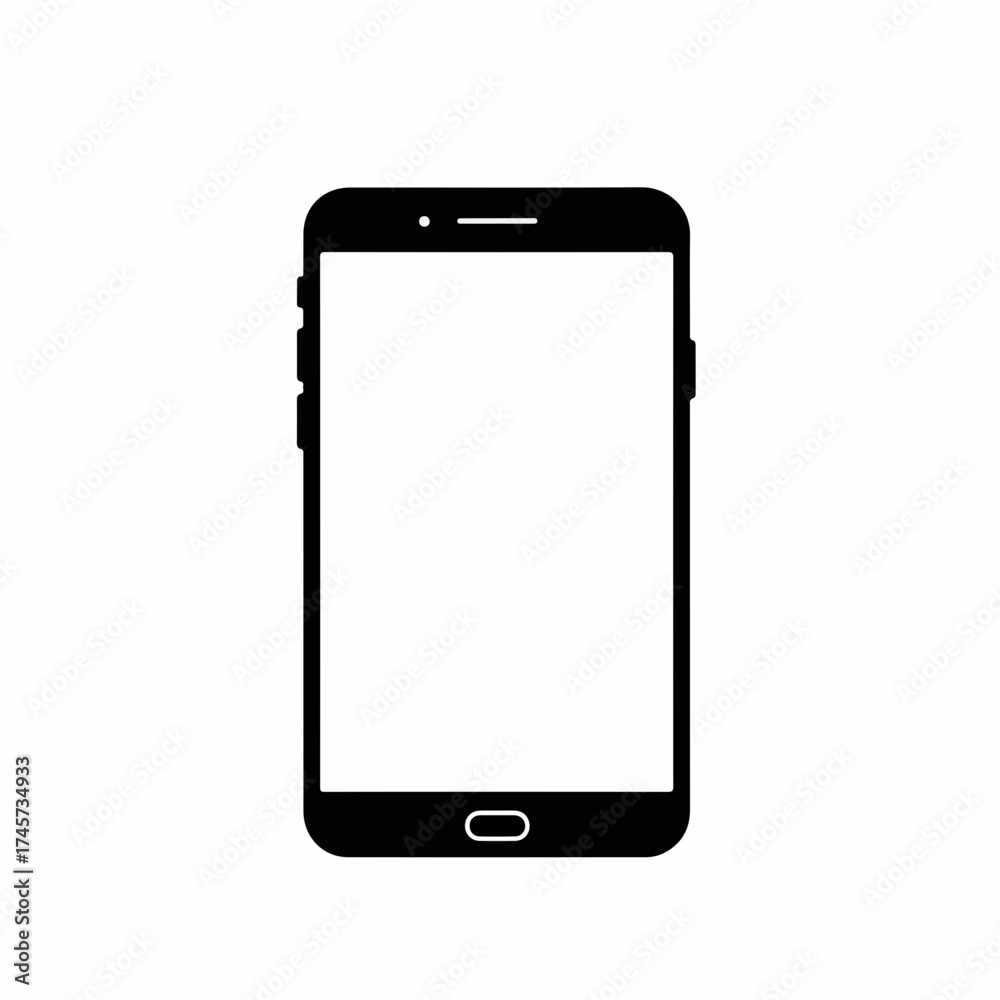 Simple Flat Design Smartphone Mockup with Blank Screen for Presentation Simple Flat Design Smartphone Mockup with Blank Screen for Presentation