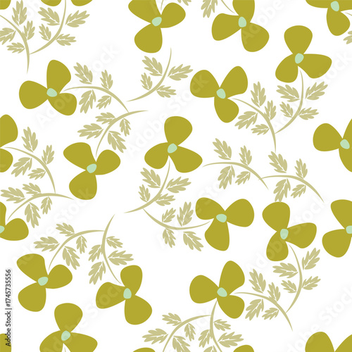 Cute hand drawn feminine seamless pattern with wildflowers
