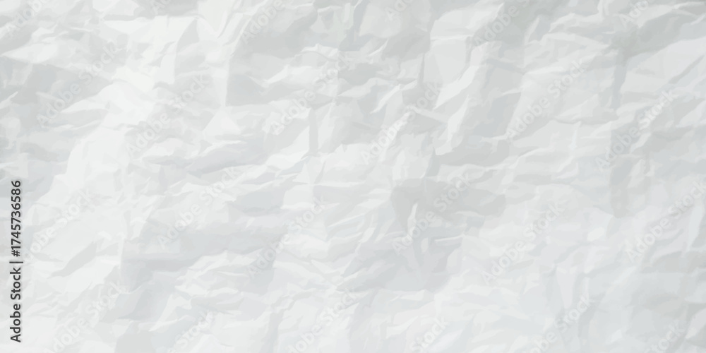 Fototapeta premium Crumpled paper background in classic white color. Paper texture Crumpled White. Top view.