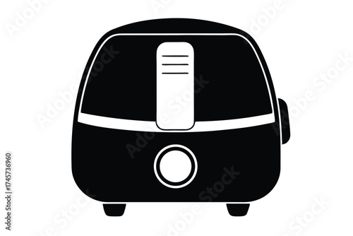 Humidifier Icon Black Silhouette of Air Purifier with Mist Outlet and Power Button