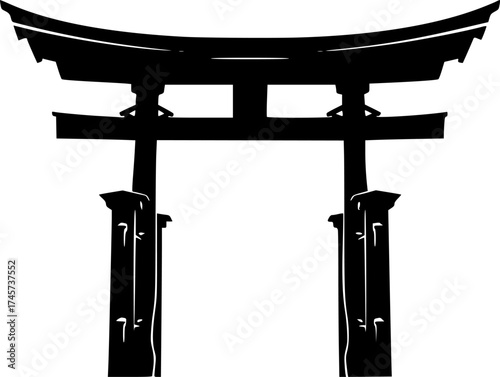 Torii gate, traditional Japanese architecture