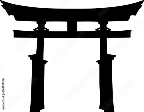 Torii gate, traditional Japanese architecture