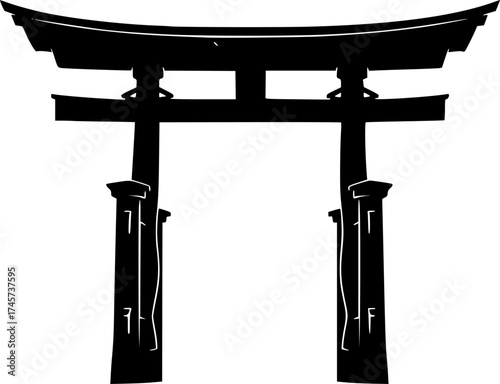 Torii gate, traditional Japanese architecture