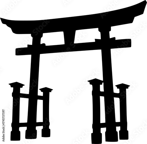 Torii gate, traditional Japanese architecture