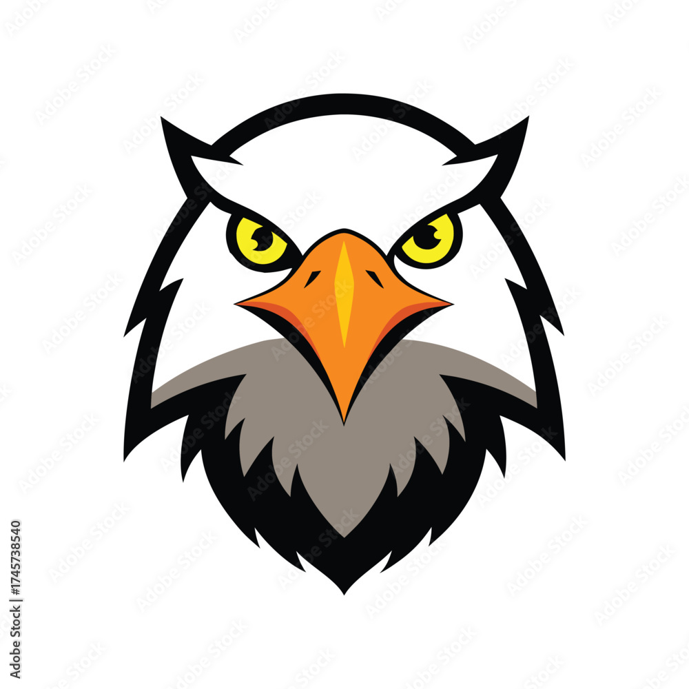 Fototapeta premium angry eagle face vector art