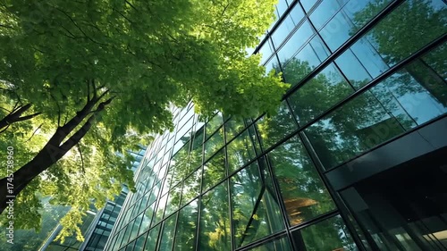 Solar Panels Under Sunset Sky with Mountains and Industrial Buildings in Background