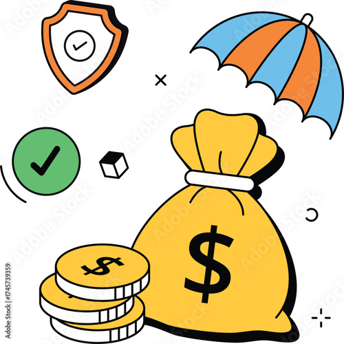 Money Bag Savings Illustration