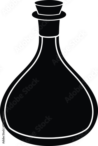 Potion bottle silhouette vector art illustration