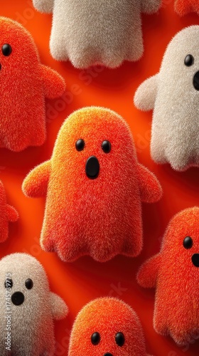 Festive colorful fluffy ghosts!